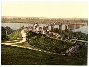 Coloured Views Of England Prints: The Severn Bridge, Sharpness, England