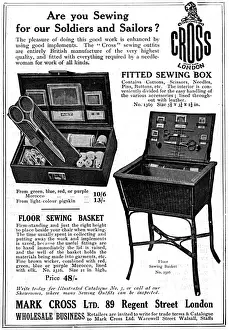 Vintage Sewing Accessories Prints: Sewing boxes and baskets, WW1