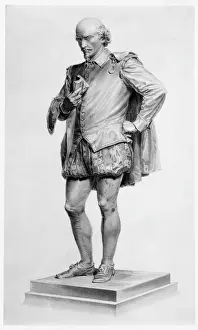 Poet Prints: William Shakespeare Print - Full Length Statue of the Playwright and Poet