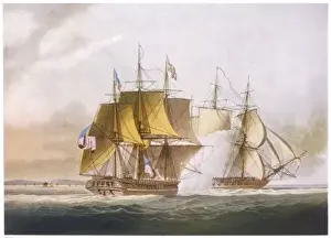 HMS Shannon Engages Chesapeake Print