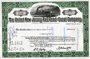 Share Certificate - United New Jersey Rail Road Company Share Certificate - United New Jersey Rail Road Company