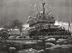 Sheerness Harbour after a Blizzard, 1895 Print