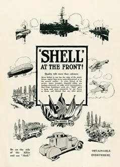 Shell at the Front Print, 1914 Wartime Advertisement
