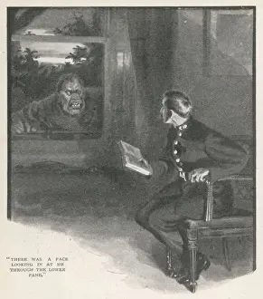 A Print of Sherlock Holmes Investigating Wisteria Lodge