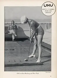 Ship Passengers on Golf Deck Print