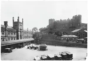 Prints of Shrewsbury Castle and Station, West Midlands Shropshire Prints: Shrewsbury Castle and Station Print, 1923 West Midlands