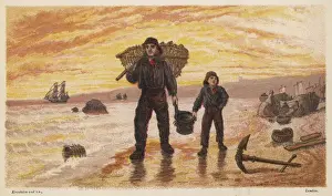 Vintage Fishing Images Prints: Shrimpers and Catch
