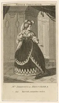 18th Century Theatre Prints: Siddons as Belvidera