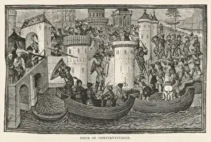 Prints of SIEGE OF CONSTANTINOPLE The Turkish army, under Sultan Mehmed II, besiege the Byzantine city Siege And Fall Of Constantinople Prints: Print of the Siege of Constantinople