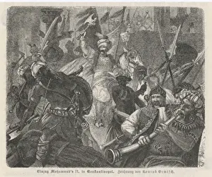 Siege of Constantinople Print: Turkish Sultan Mehmed II enters the city