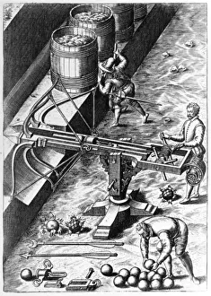16th Century Catapult Print, 1588