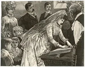 Mary Evans Print: Bride Signing the Register