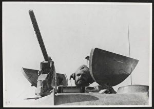Sikh tank commander in the turret of his vehicle Sikh tank commander in the turret of his vehicle