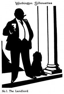 Silhouette of a landlord and his dog Silhouette of a landlord and his dog