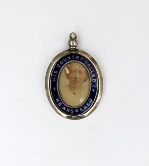 Silver / enamel locket His Country Called, He Answered Silver / enamel locket His Country Called, He Answered