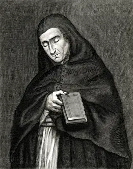 Simon Gourdan Print, French Canon of the Abbey of Saint-Victor