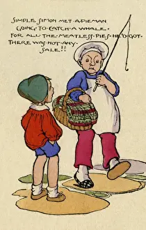 Historical Nursery Rhymes Prints: Simple Simon met a pieman