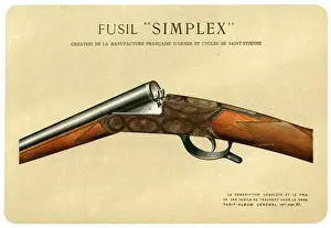 19th Century Simplex Gun Print by Mimard and Blachon