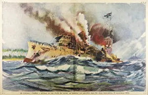 World War I Naval Battles Prints: Sinking of the Emden