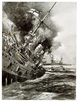 Sinking of the German battleship Scharnhorst, WW1 Sinking of the German battleship Scharnhorst, WW1