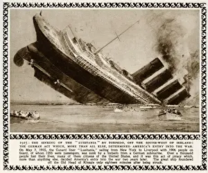 Lusitania Sinking Prints: Sinking of the Lusitania