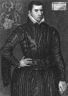 Prints of SIR JOHN BROCKETT of Brockett Hall, Hertfordshire : merchant trading with Spain. Date: 1538 - 1598 Hertfordshire Prints: Sir John Brockett Print : 16th Century Merchant