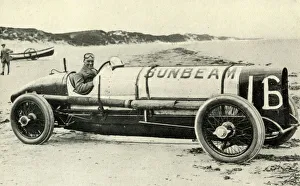 Sir Malcolm Campbell in Sunbeam on Saltburn Sands Sir Malcolm Campbell in Sunbeam on Saltburn Sands
