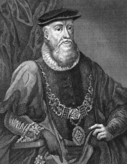 Sir Wolstan Dixie Print, Engraving of a 16th-century London merchant