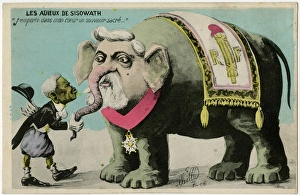 Sisowath, King of Cambodia shaking the trunk of Fallieres Sisowath, King of Cambodia shaking the trunk of Fallieres