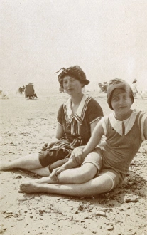 Two sisters on the beach, Southwold, Suffolk Two sisters on the beach, Southwold, Suffolk