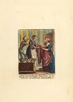 Skeleton of Death adorning a Countess with Skeleton of Death adorning a Countess with