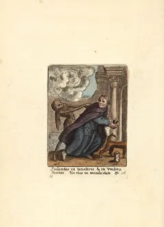 Skeleton of Death catching the Friar Provisor Skeleton of Death catching the Friar Provisor