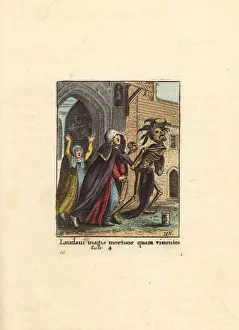 Skeleton of Death dragging away an Abbess Skeleton of Death dragging away an Abbess