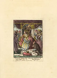 Skeleton of Death with an Emperor on his throne Skeleton of Death with an Emperor on his throne