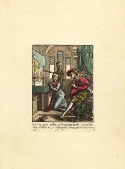 Skeleton of Death extinguishing candles before a Canoness Skeleton of Death extinguishing candles before a Canoness