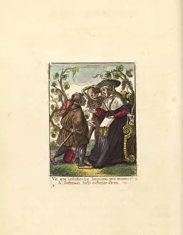 Skeleton of Death grabbing the hat of a Cardinal Skeleton of Death grabbing the hat of a Cardinal