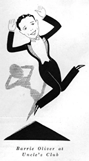 Sketch of the actor Barrie Oliver perfoming in cabaret at Un Sketch of the actor Barrie Oliver perfoming in cabaret at Un