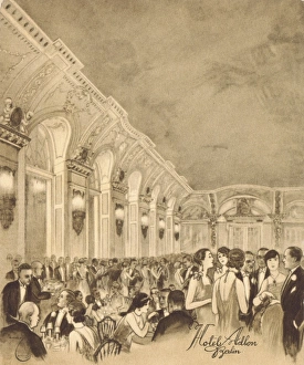 A sketch of the ballroom at the Hotel Adlon, Berlin, 1920s A sketch of the ballroom at the Hotel Adlon, Berlin, 1920s