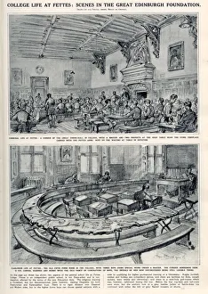 Sketch by Bryan de Grineau showing the great dining-hall at Fettes College, Edinburgh Sketch by Bryan de Grineau showing the great dining-hall at Fettes College, Edinburgh