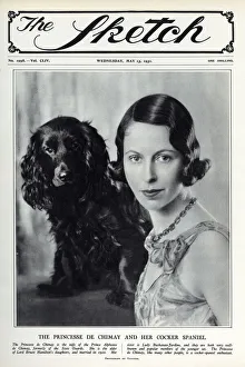 Sketch cover, Princesse de Chimay and spaniel Madame Yevonde Sketch cover, Princesse de Chimay and spaniel Madame Yevonde