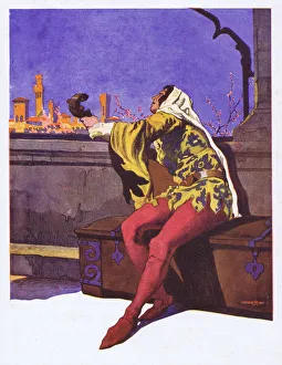 A sketch of a troubadour in Venice, 1924 A sketch of a troubadour in Venice, 1924