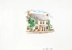 Sketch of Trout Inn, Lower Wolvercott, Oxfordshire Sketch of Trout Inn, Lower Wolvercott, Oxfordshire
