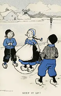 Skipping Keep it up Print circa 1911 by Ethel Parkinson