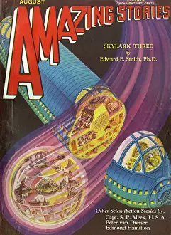Related Image Prints: SKYLARK THREE Print, 1930: Intergalactic Space Battle Scene