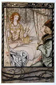 Sleeping Beauty Print - A Prince Beside Her Bed