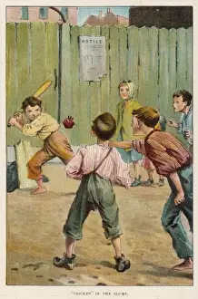 Historical Cricket Images Prints: Slum Cricket