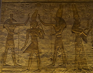 Small Temple or Temple of Hathor. The gods Set (left) and Ho Small Temple or Temple of Hathor. The gods Set (left) and Ho