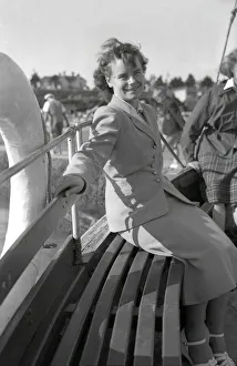Smartly-dressed young ladyon Menai Straits Steamer ferry Smartly-dressed young ladyon Menai Straits Steamer ferry