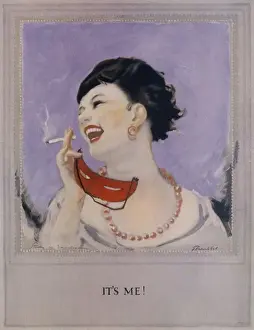 Young Woman Smoking Prints: Smoking masque