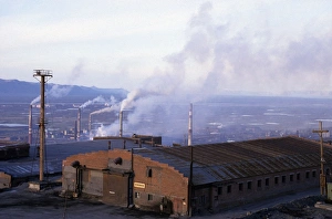 Smoking pipes of metallurgical complex in Norilsk Smoking pipes of metallurgical complex in Norilsk